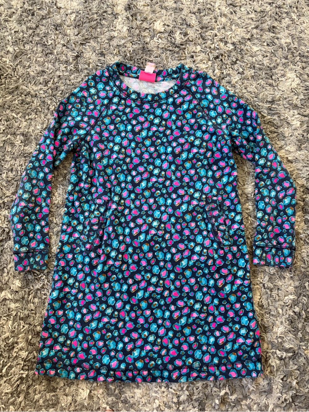 Lilly Pulitzer Girls Navy Spotted In The Wild MINI BEACH COMBER DRESS Sz L 8-10
